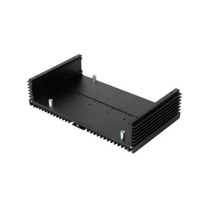 Custom Mill Finished Black Anodized 6063-T5 Aluminum Heat Sink for Audio Equipment