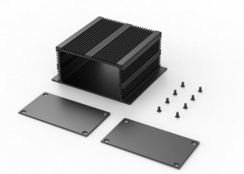 6063 6005 Hộp nhôm ép đùn Anodized đen Nắp đậy điện